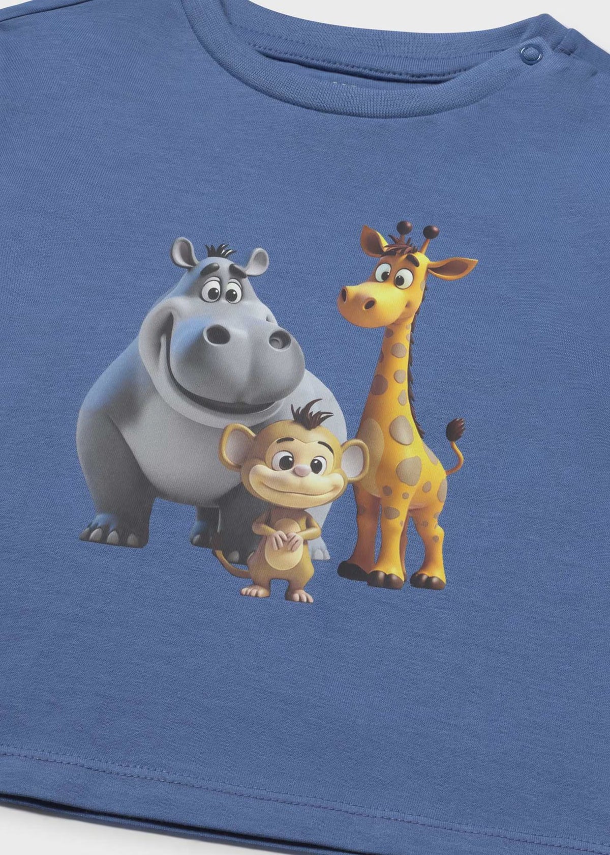 Playera azul animalitos bebé niño