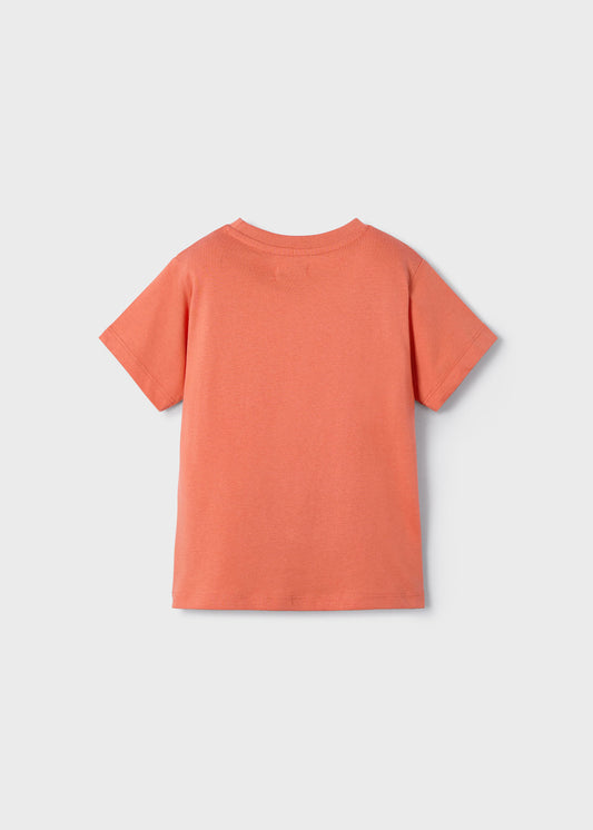 Playera naranja rino manga corta mini niño
