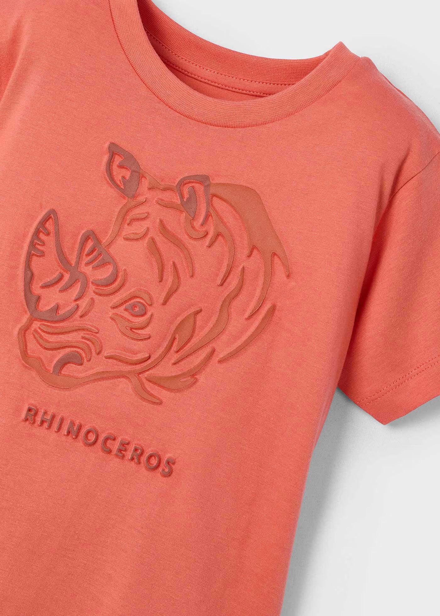 Playera naranja rino manga corta mini niño