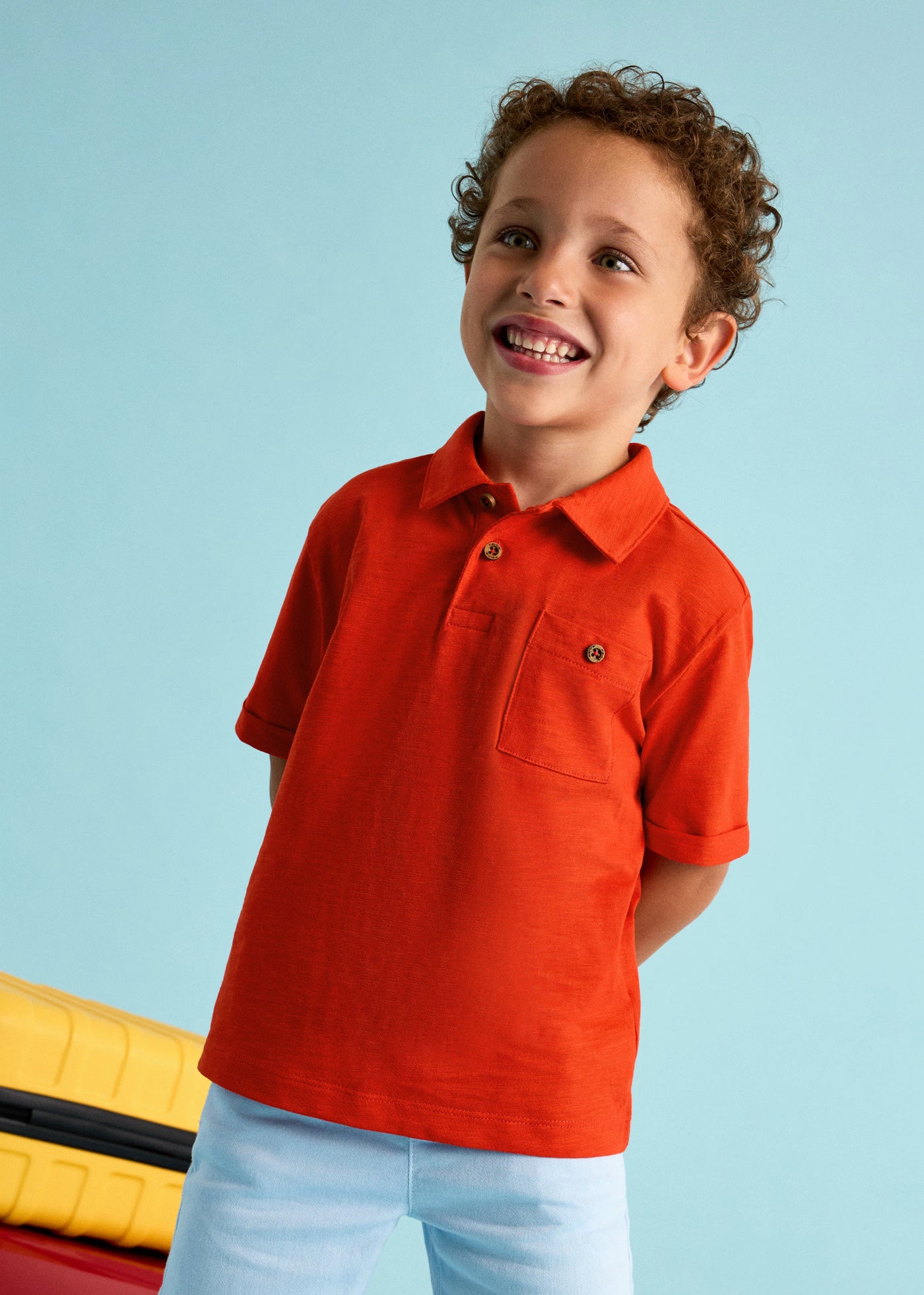 Polo rojo manga corta mini niño