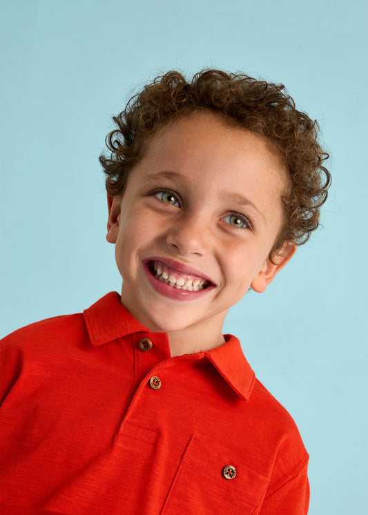 Polo rojo manga corta mini niño