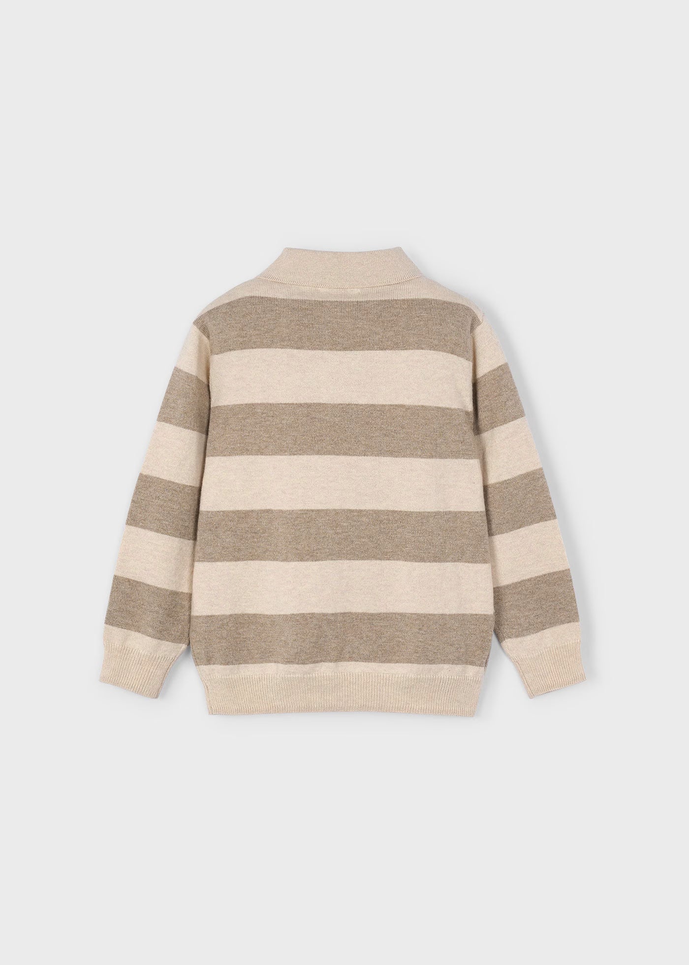 Polo tricot rayas beige mini niño