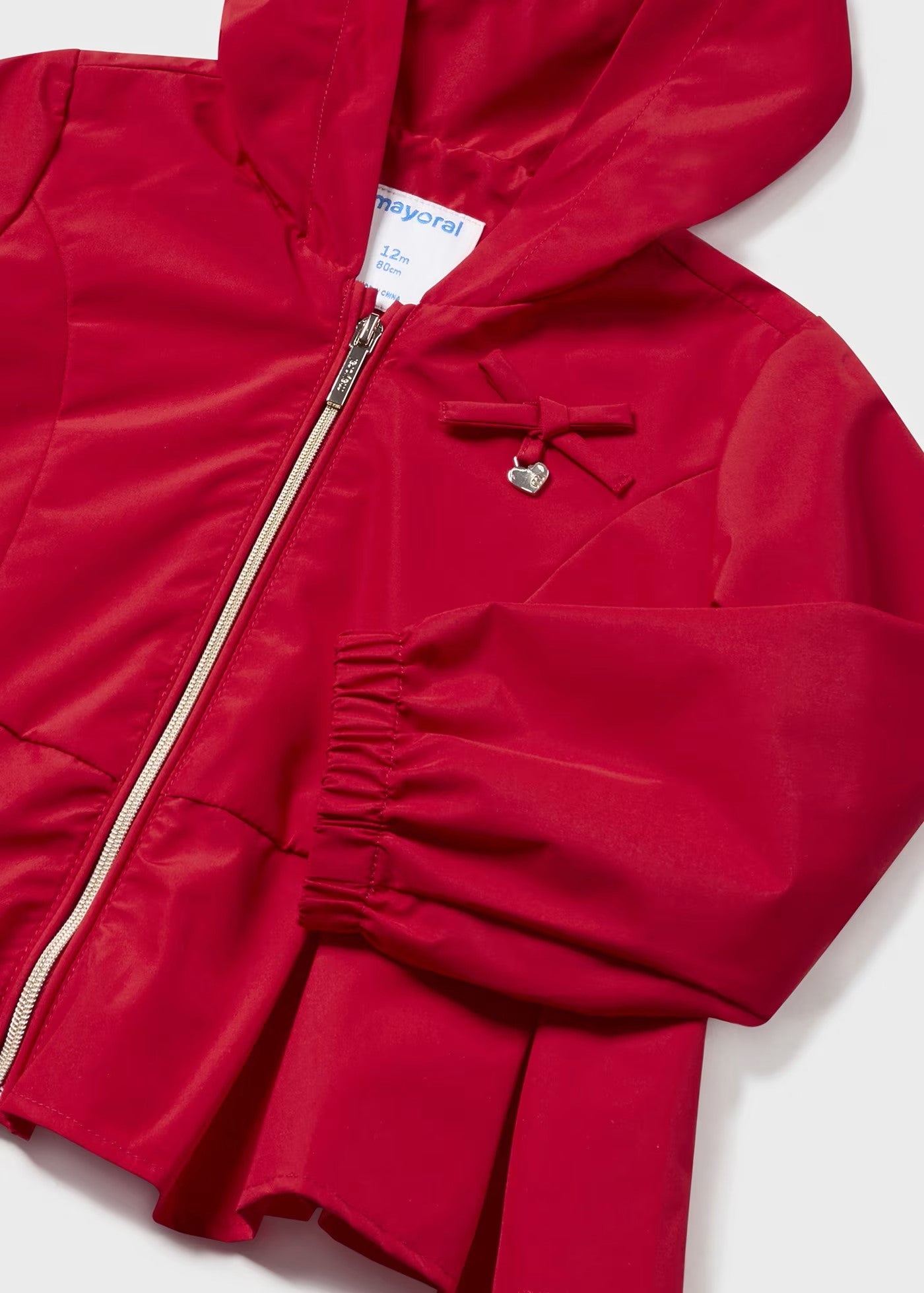 Chamarra impermeable roja bebé niña