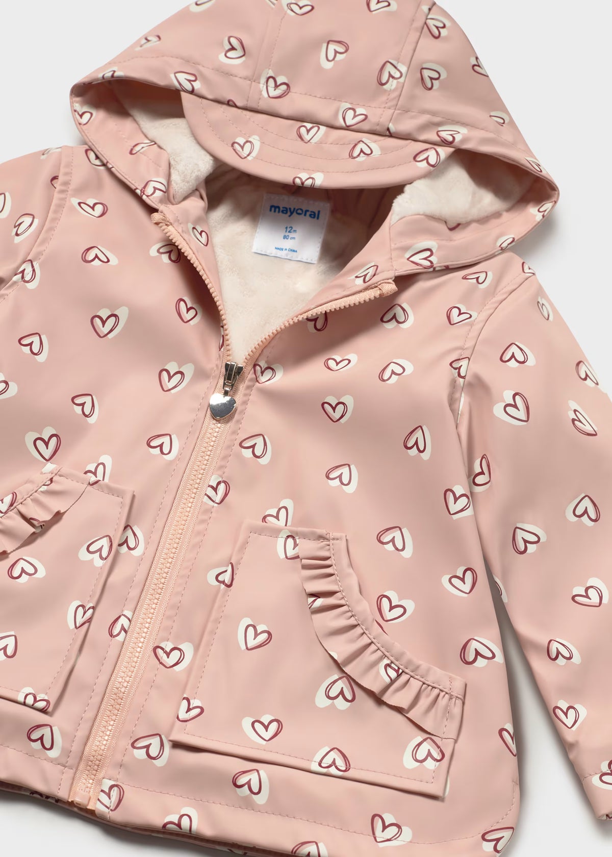 Impermeable rosa estampado bebé niña