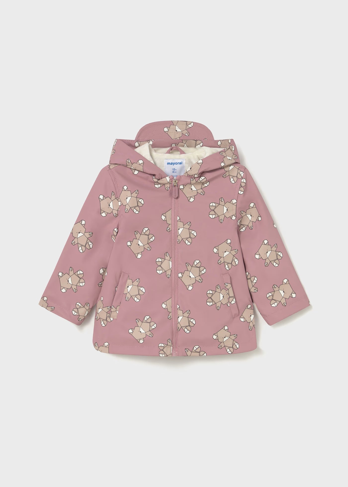 Rompevientos impermeable rosa bebé niña