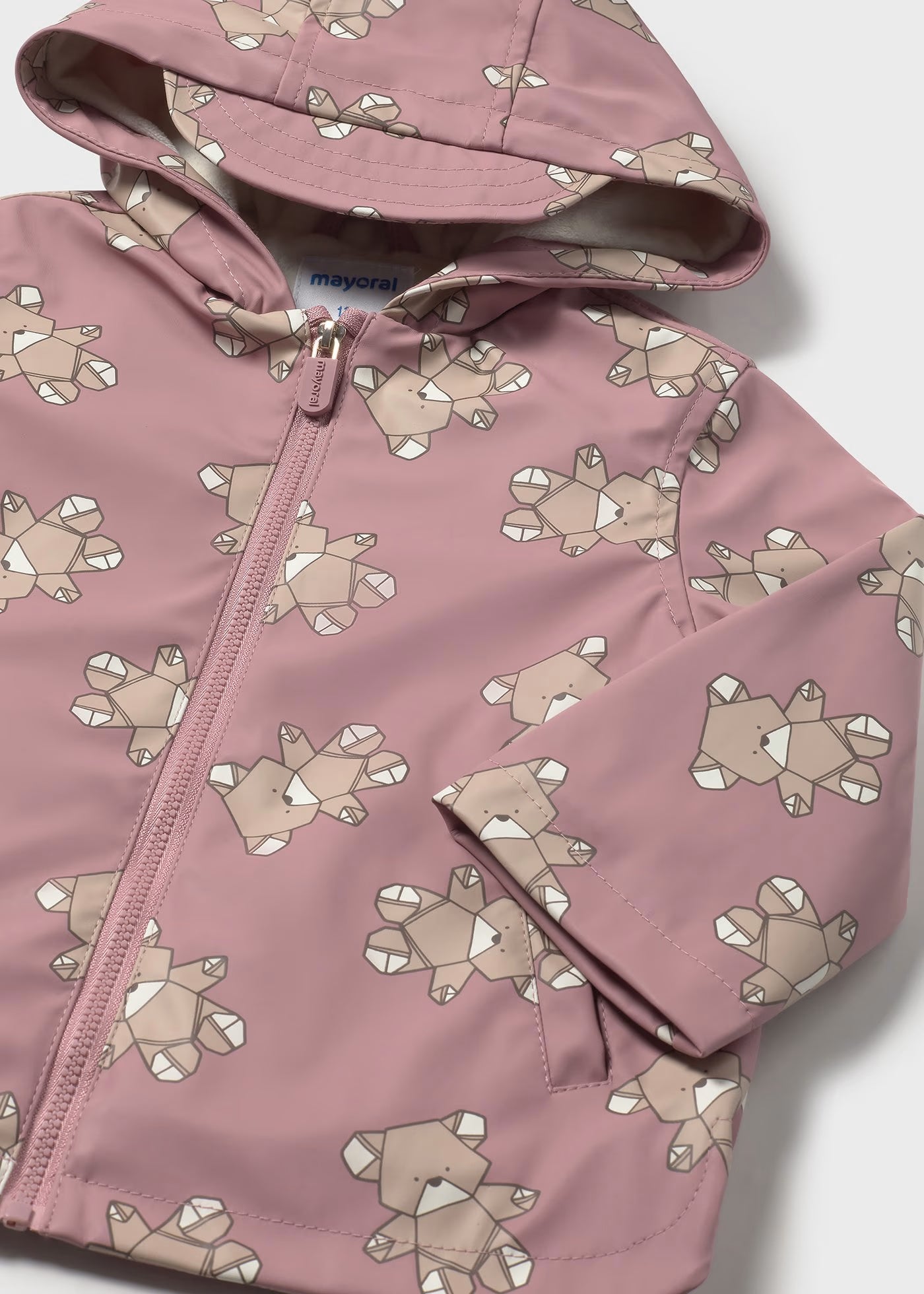 Rompevientos impermeable rosa bebé niña