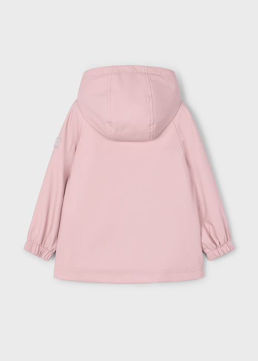 Impermeable afelpado rosa mini niña