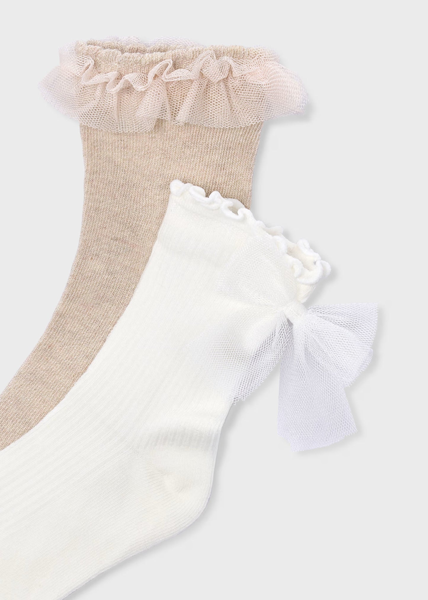 Set 2 calcetines avellana tul mini niña