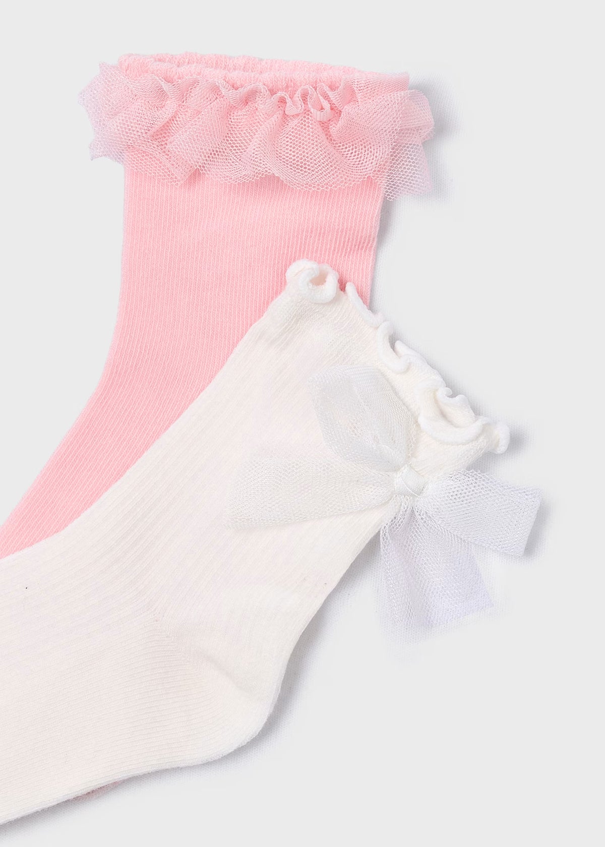 Set 2 calcetines rosa tul mini niña