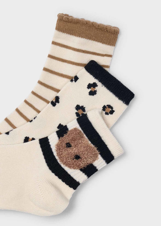 Set 3 calcetines osito mini niña