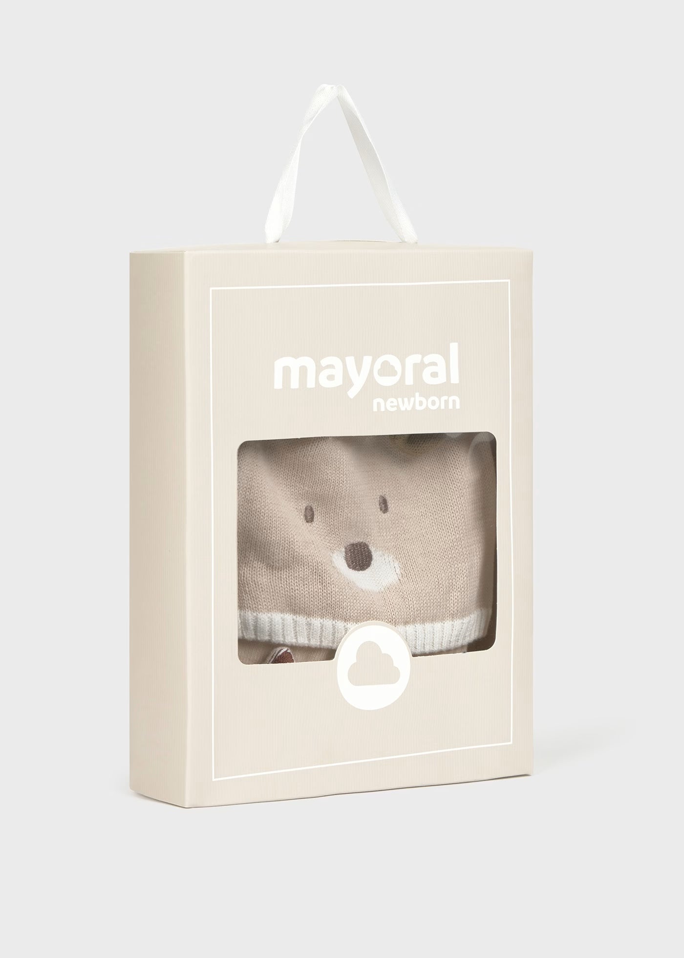 Set gorro y calcetines beige recién nacido