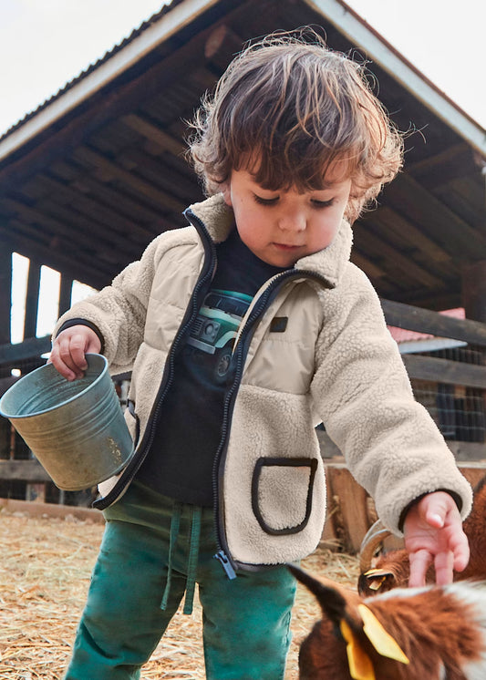 Sudadera cremallera borrego bebé niño