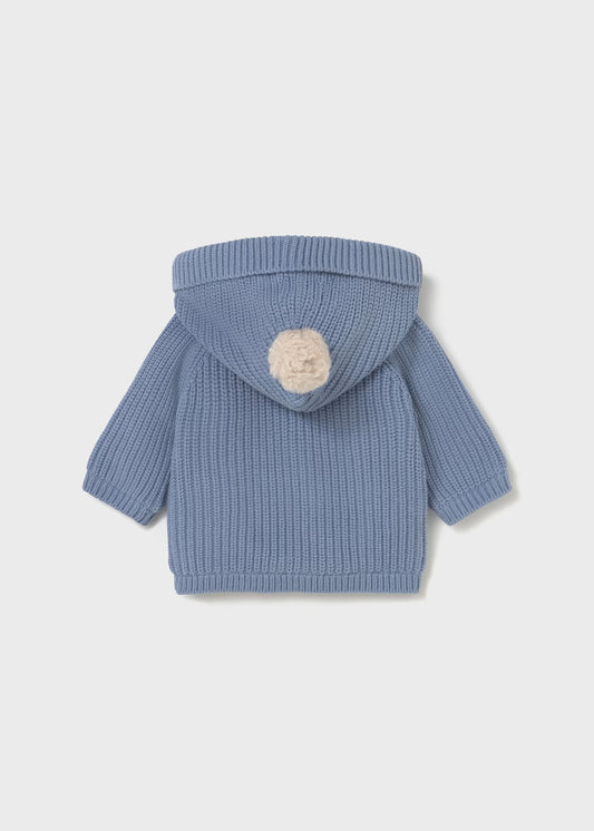 Suéter azul forrado tricot recién nacido