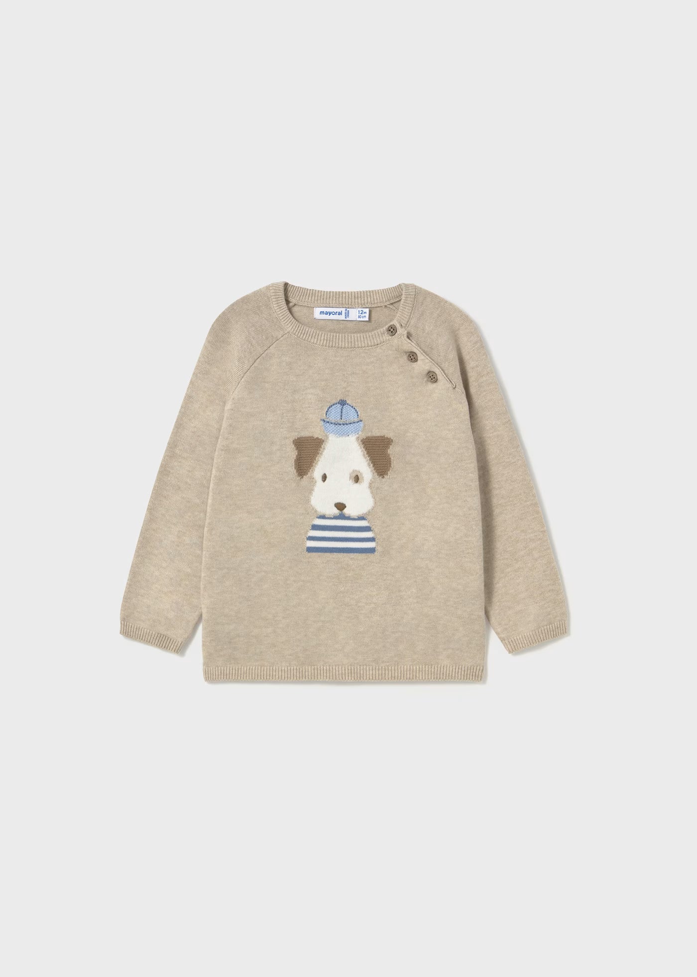 Suéter beige perrito para bebé niño