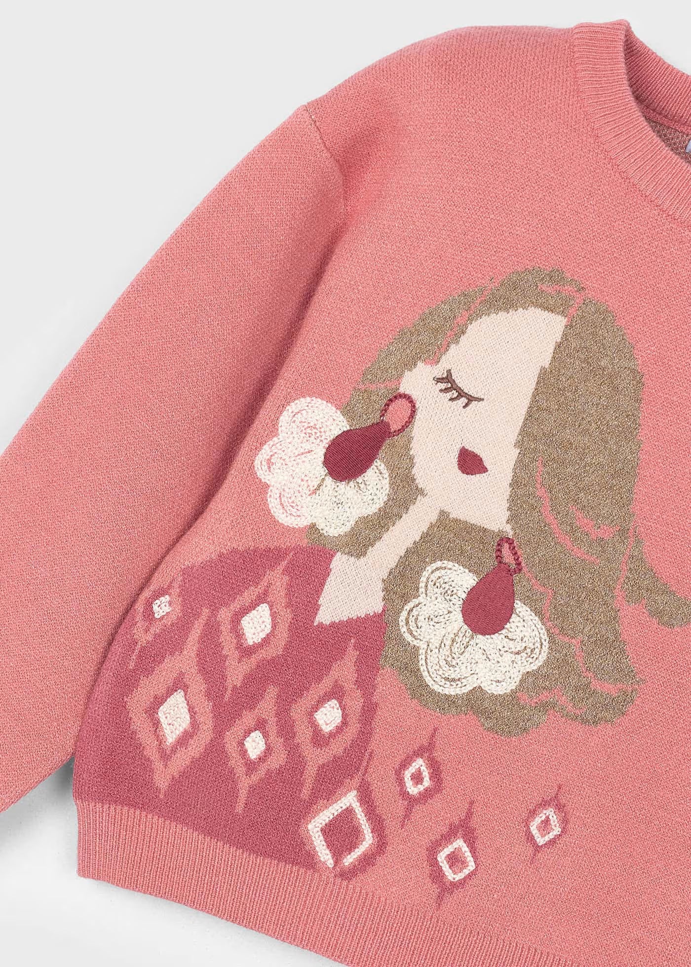 Suéter jacquard rosa mini niña