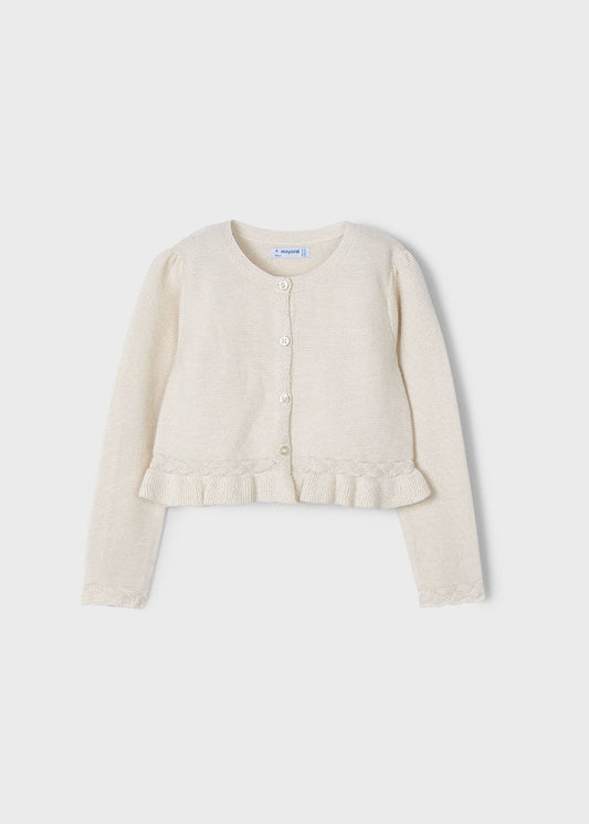 Rebeca tricot trenza beige mini niña