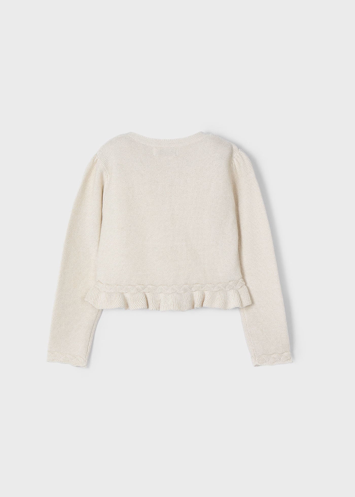 Rebeca tricot trenza beige mini niña