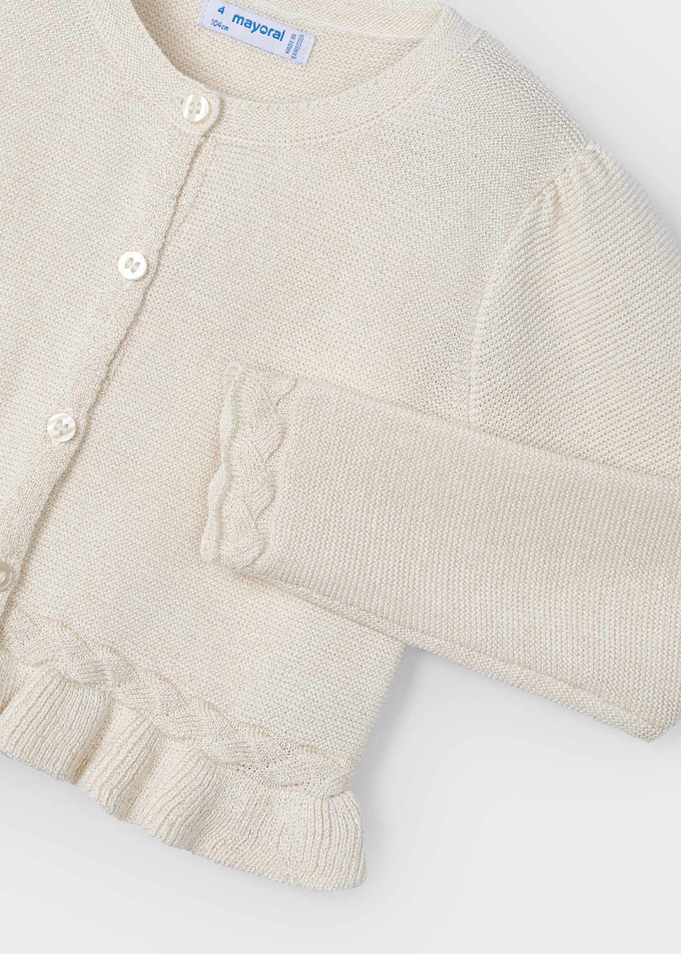 Rebeca tricot trenza beige mini niña