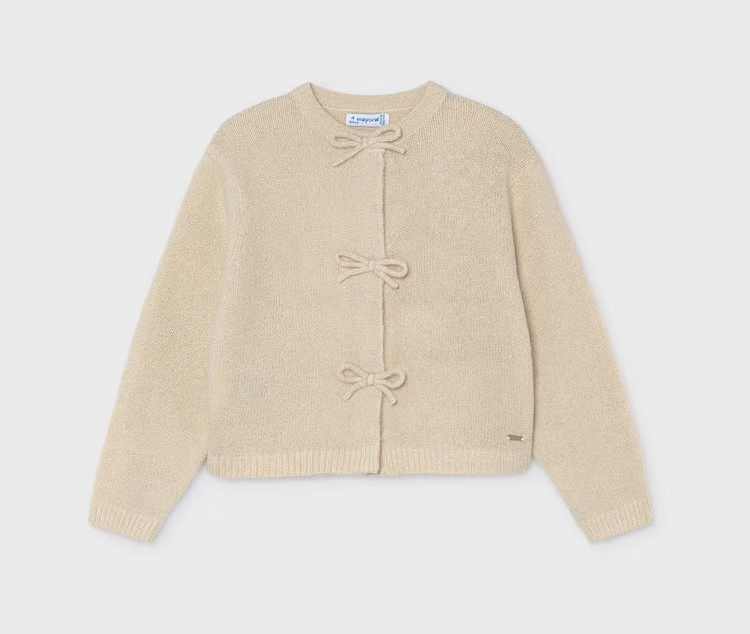 Torera beige lazos mini niña