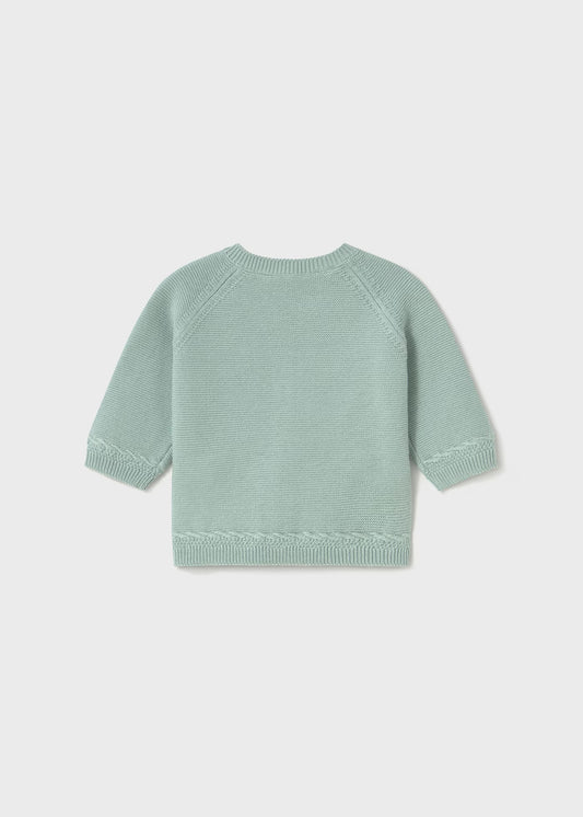 Suéter cardigan verde jade recién nacido