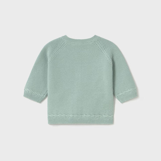 Suéter cardigan verde jade recién nacido