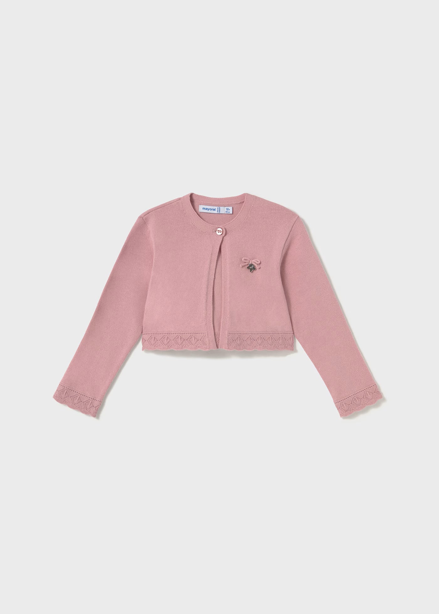 Rebeca tricot rosa bebé niña