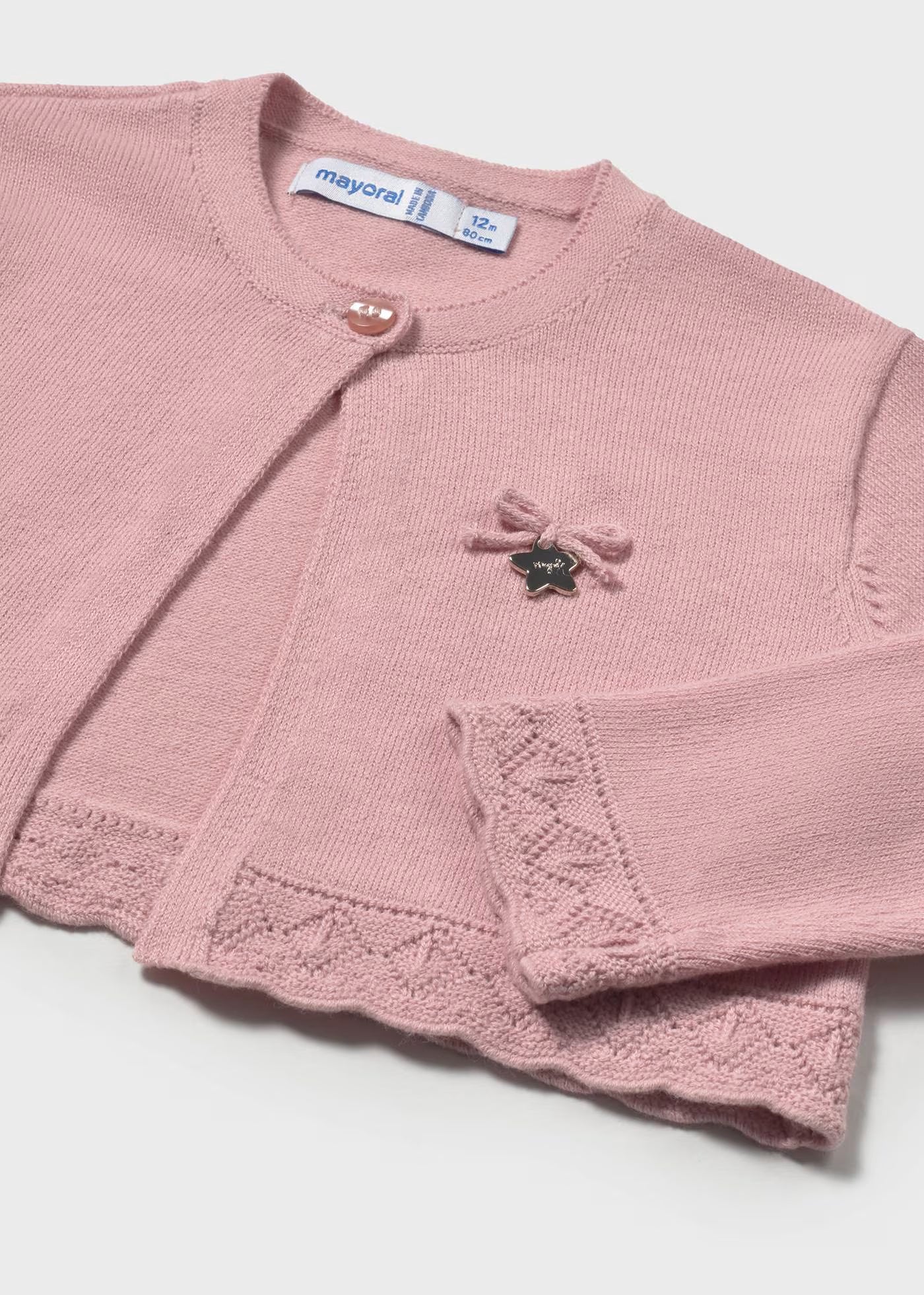 Rebeca tricot rosa bebé niña