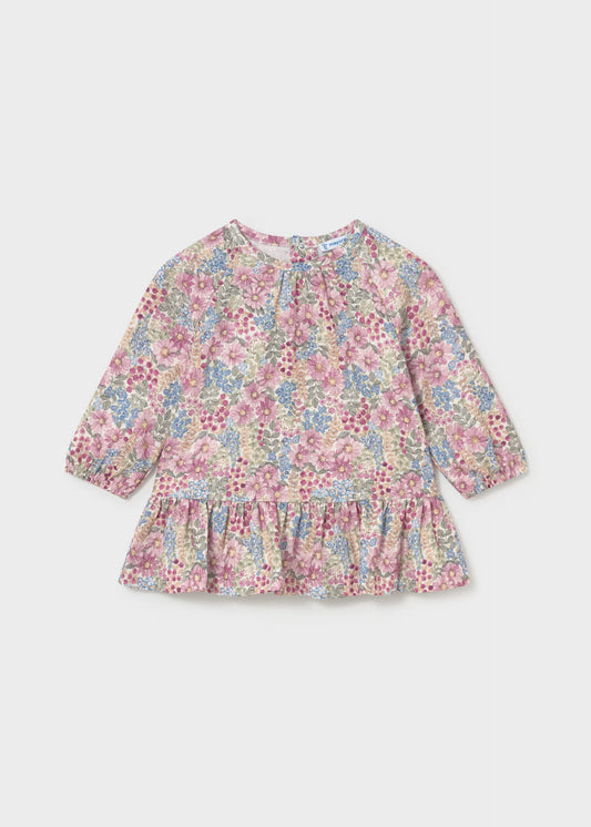 Vestido bambula flores bebé niña