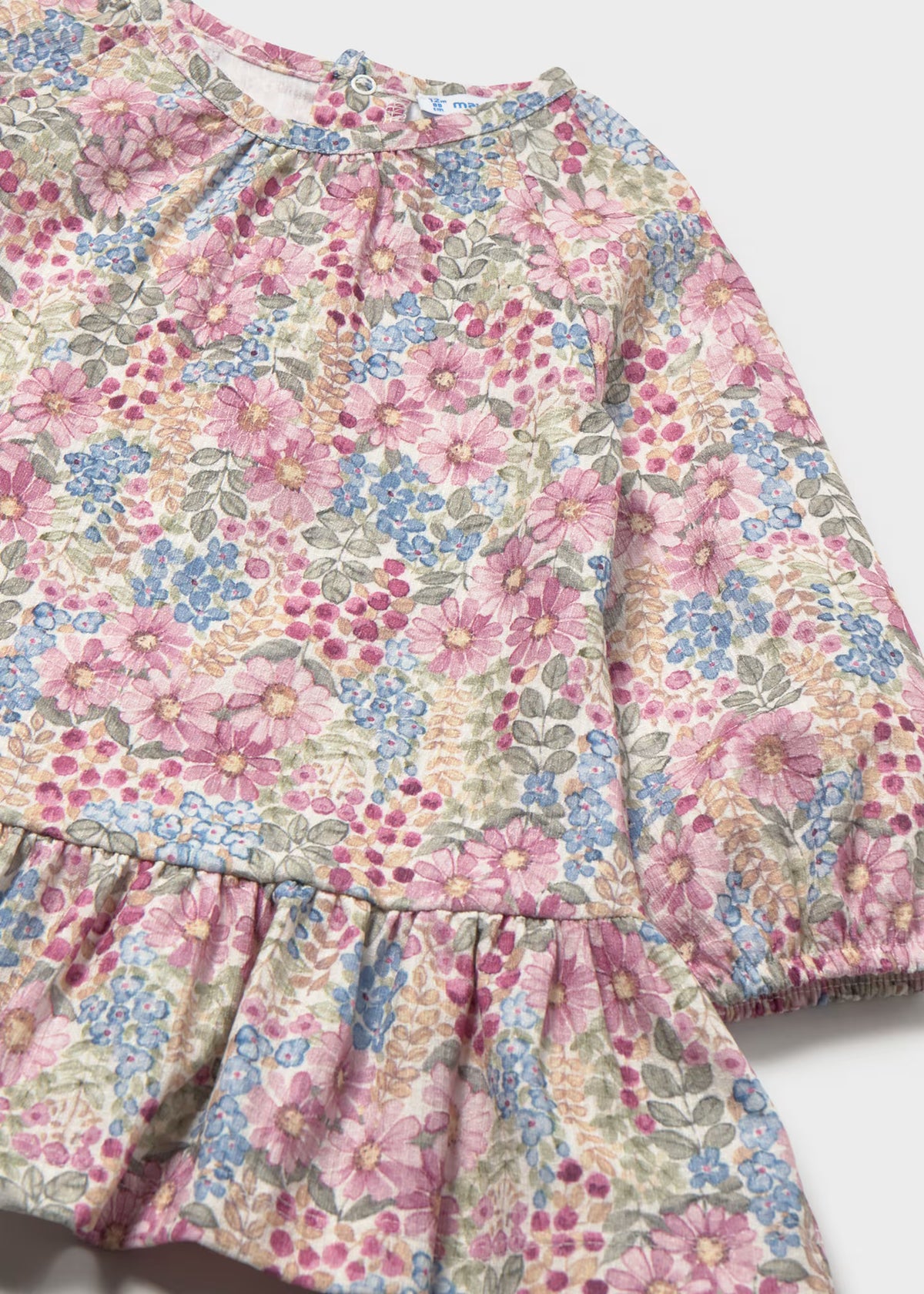 Vestido bambula flores bebé niña