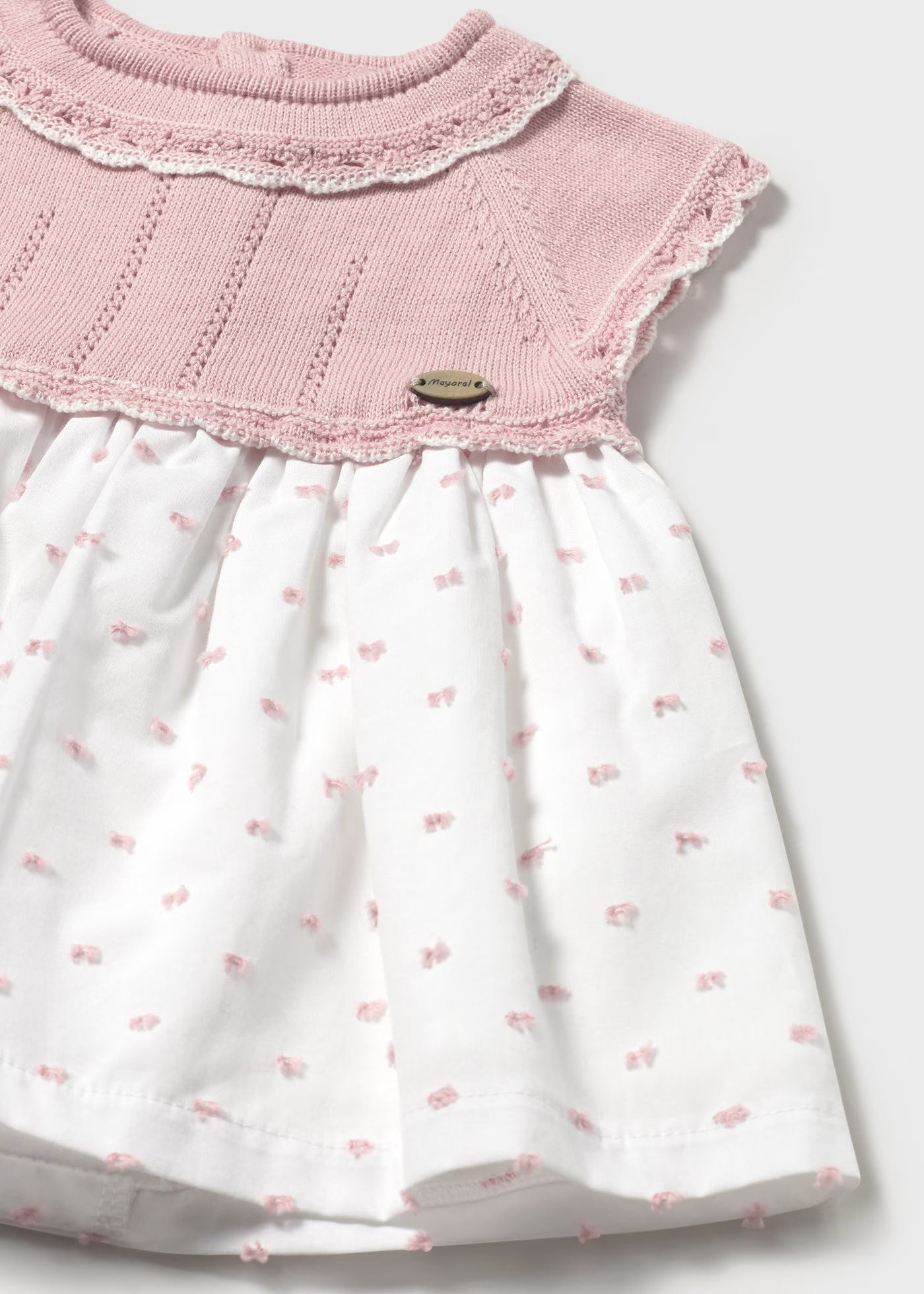 Vestido combinado rosa recién nacida