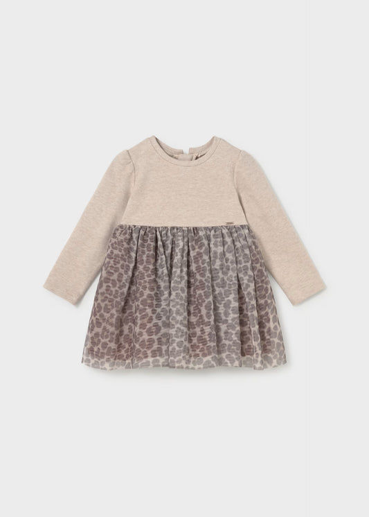 Vestido combinado tul bebé niña
