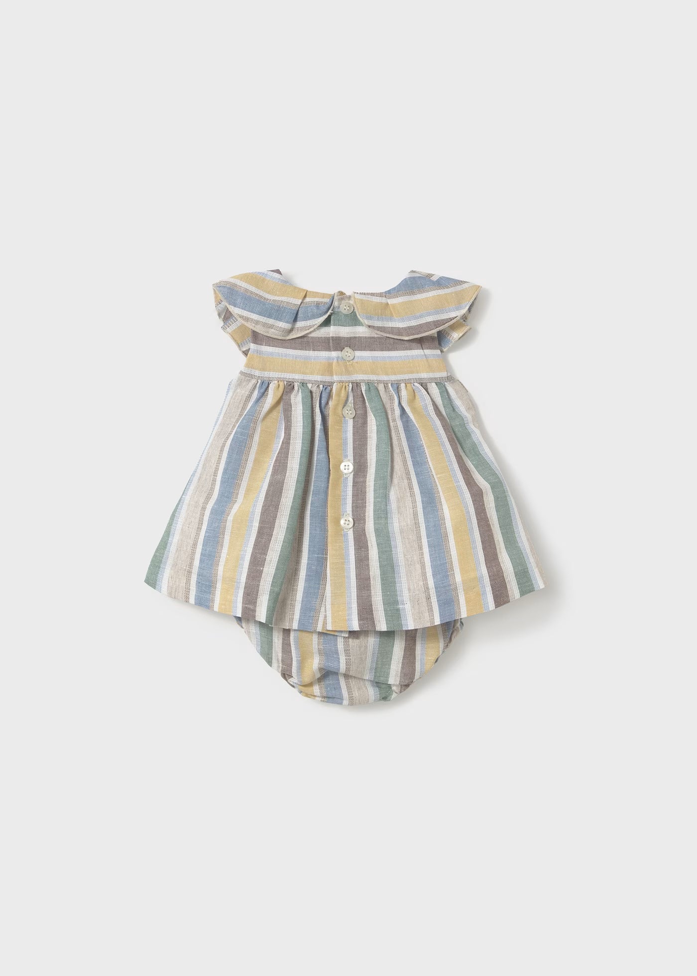 Vestido lino rayas recién nacida