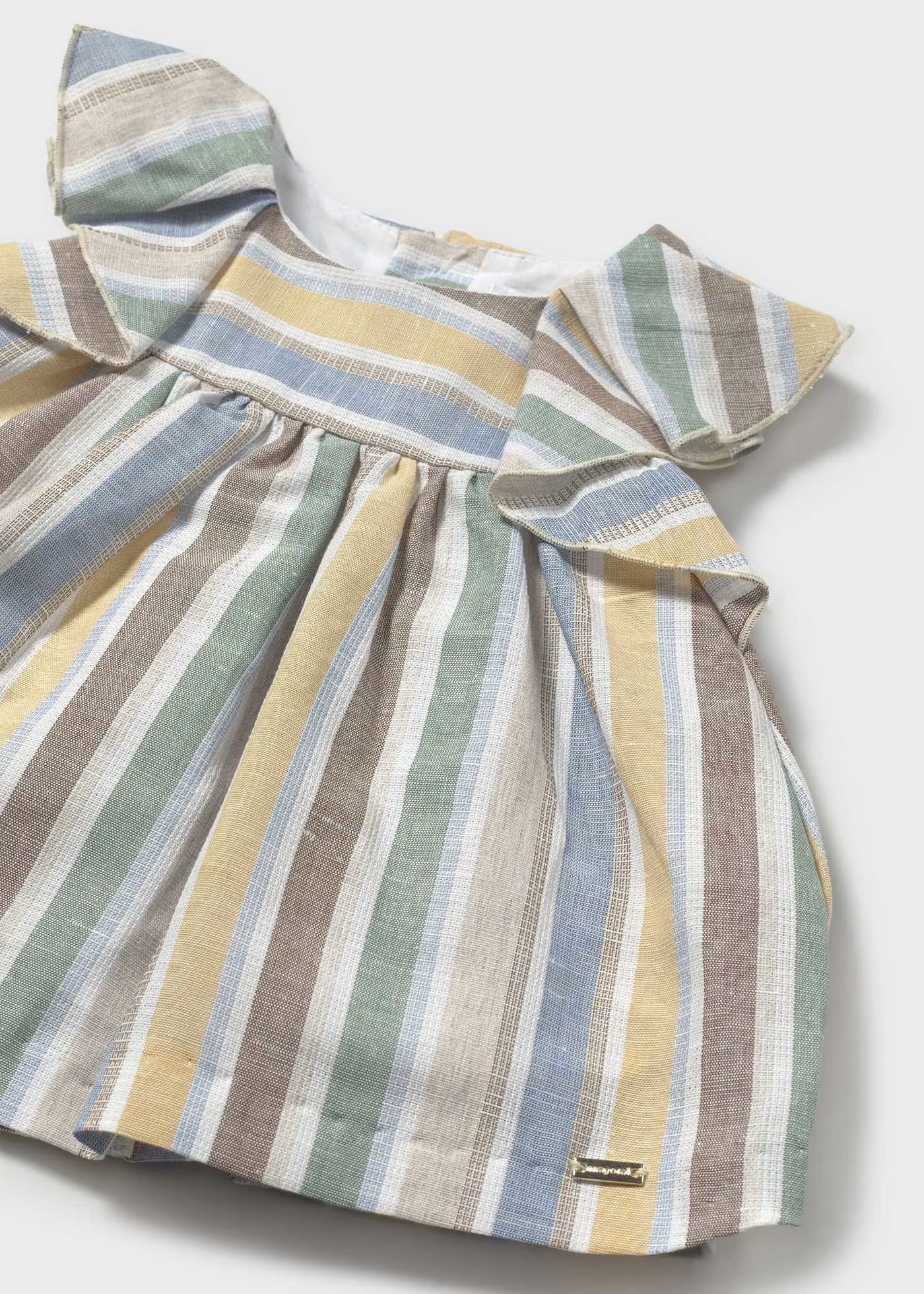 Vestido lino rayas recién nacida
