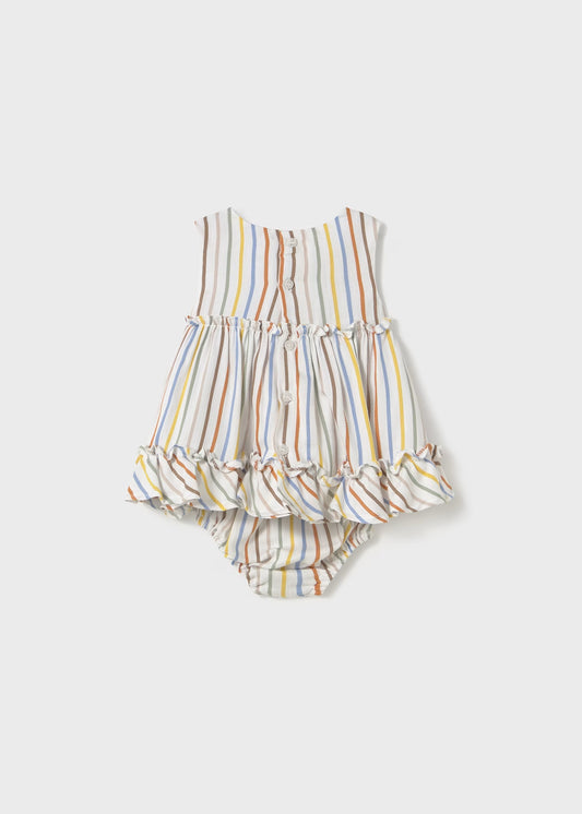 Vestido plana rayas recién nacida