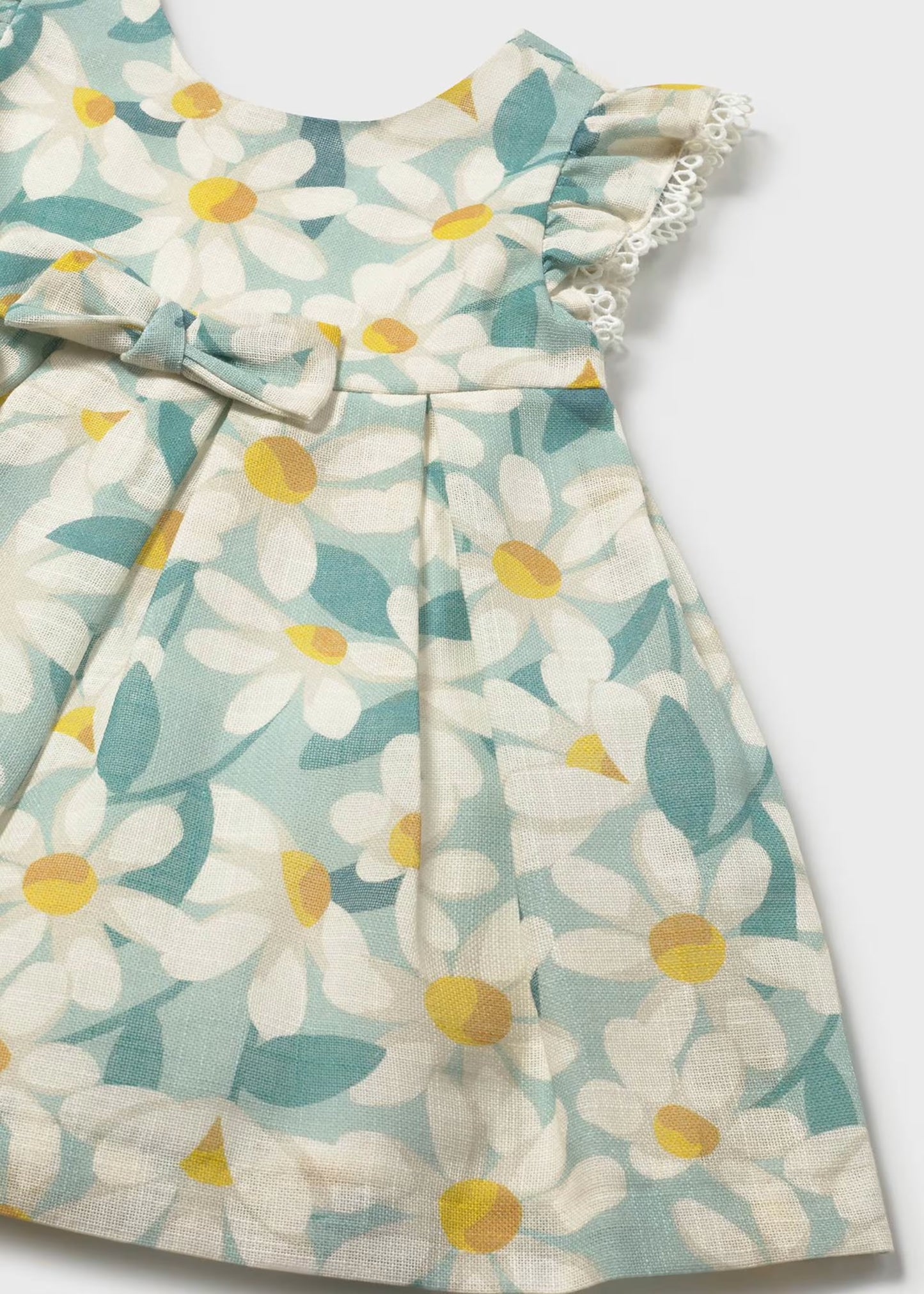 Vestido de ceremonia con holanes y estampado de flores bebé niña