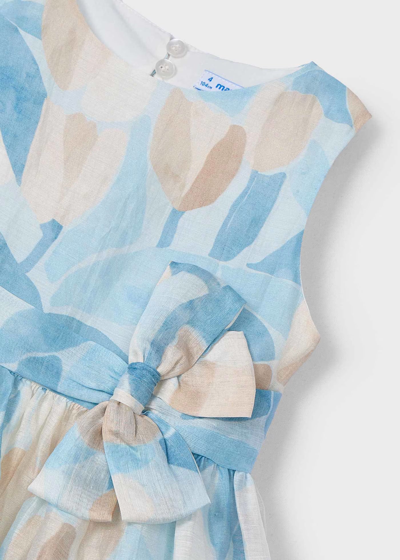 Vestido estampado azul cielo mini niña