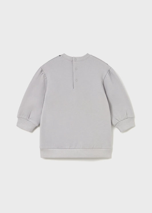 Vestido felpa gráfica bebé niña