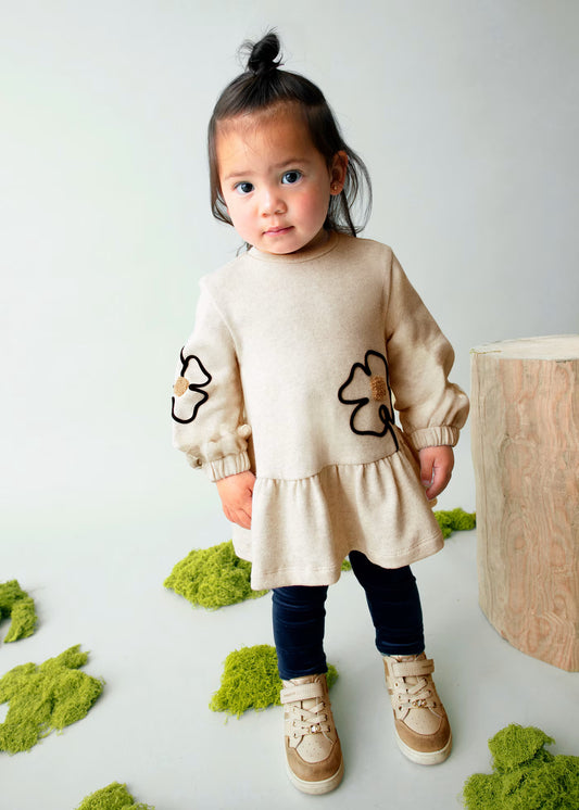 Vestido felpa con leggings terciopelo bebé niña