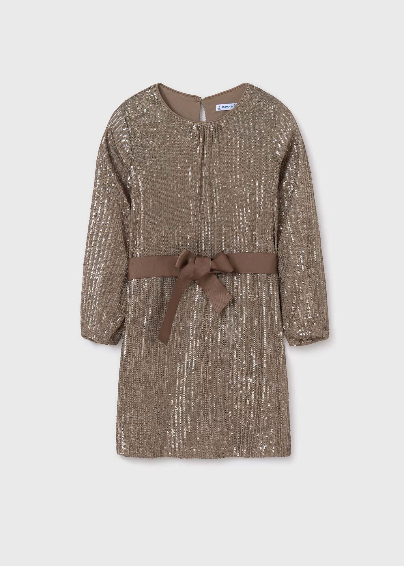 Vestido marrón lentejuelas para niña jr