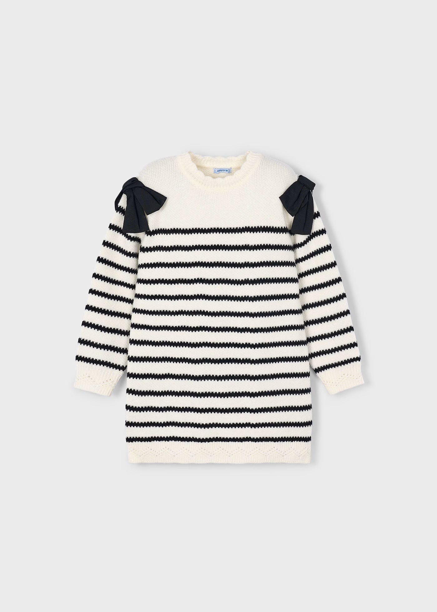 Vestido rayas con moños mini niña