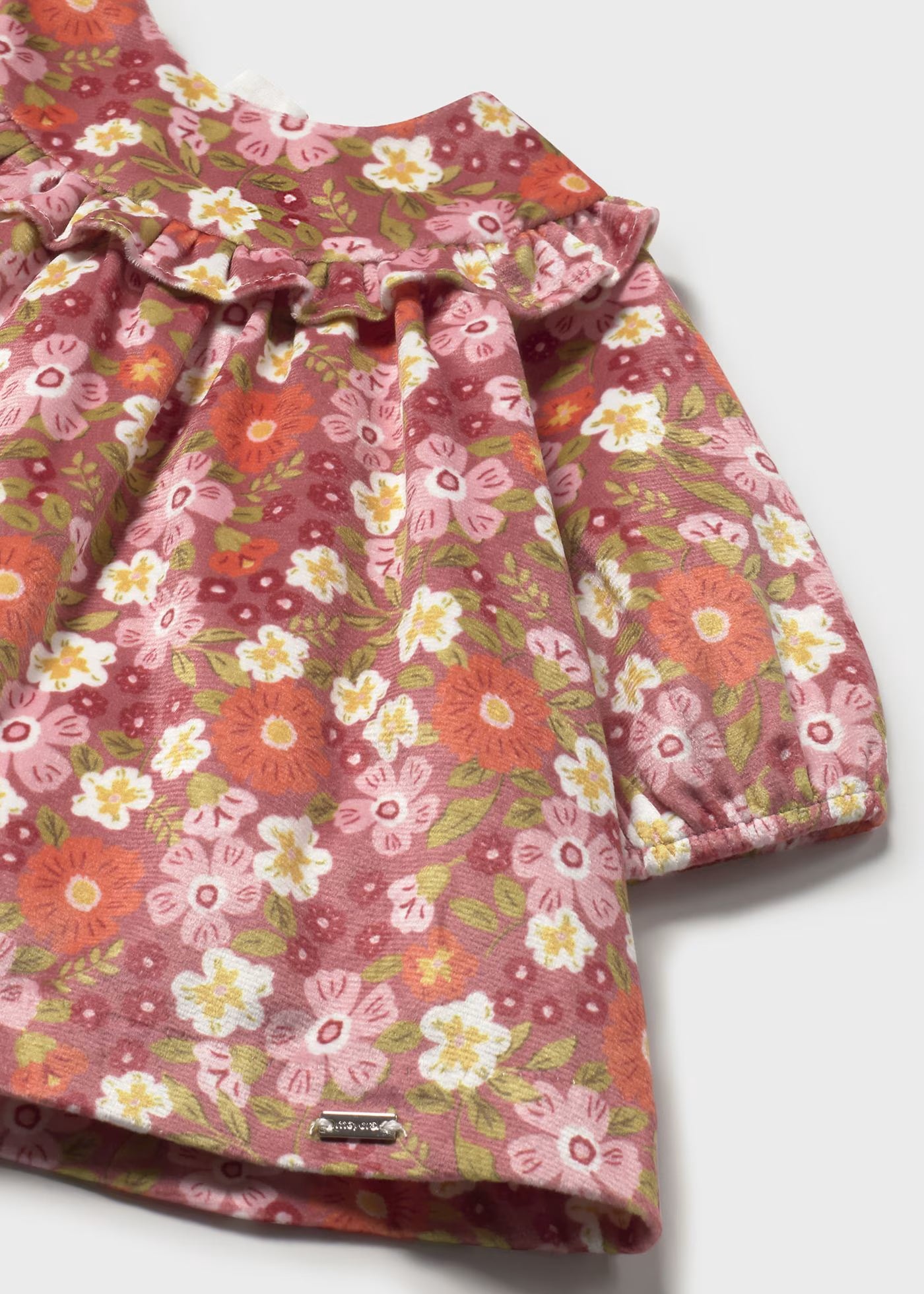 Vestido terciopelo estampado flores recién nacida