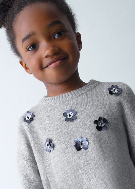 Vestido tricot combinado mini niña