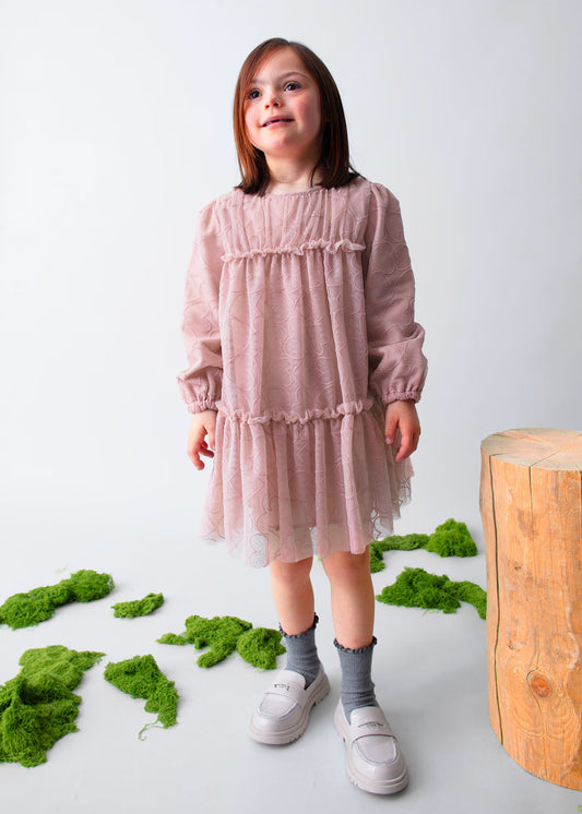 Vestido tul rosa mini niña
