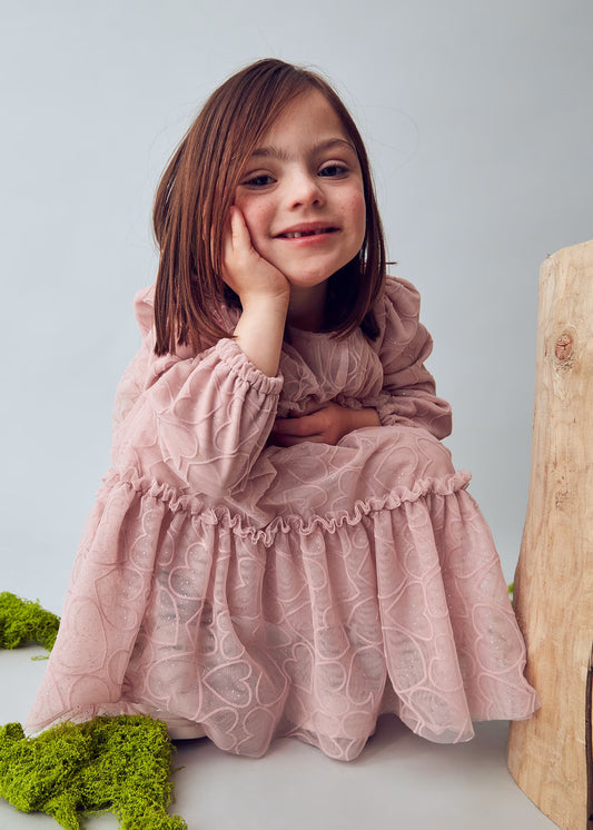 Vestido tul rosa mini niña