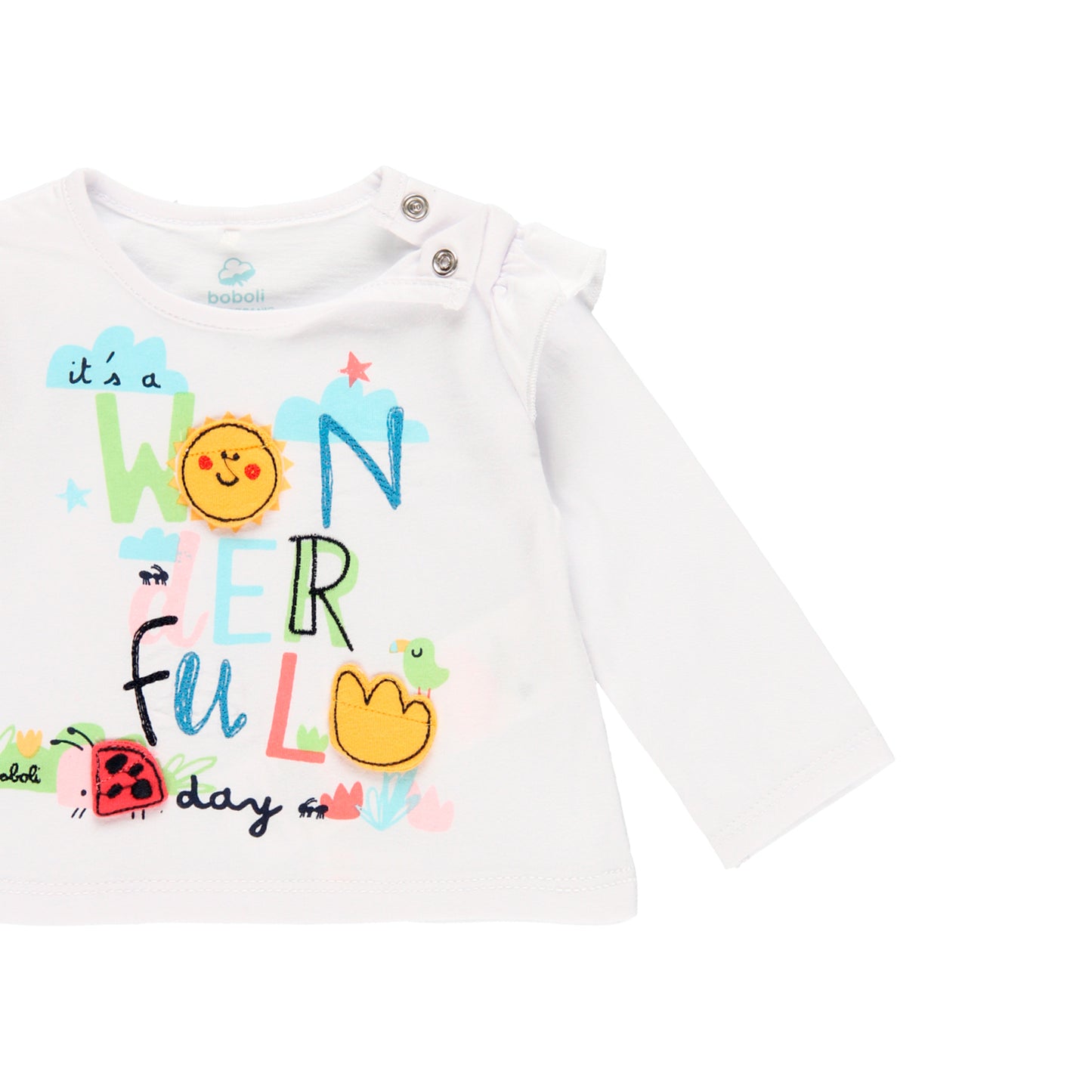 Camiseta manga larga blanca bebé niña