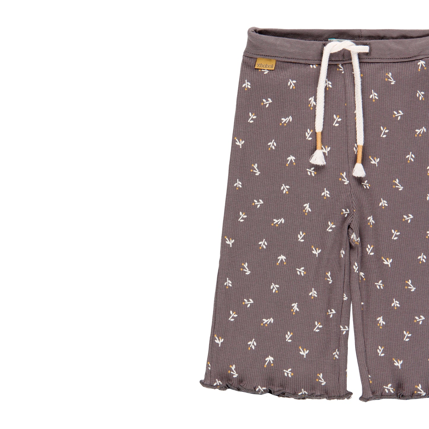 Pantalón canalé fantasía estampado mini niña