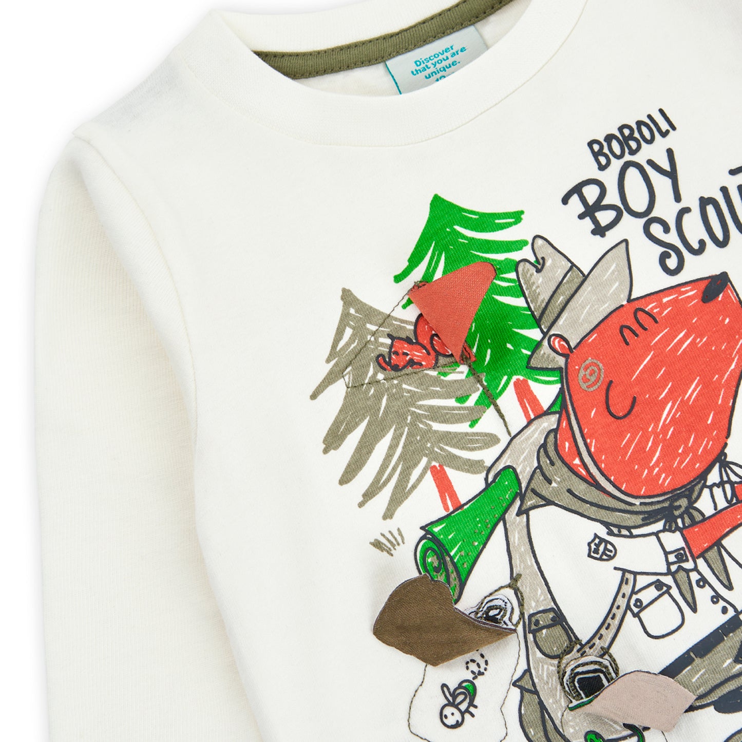 Playera blanca off bosque mini niño