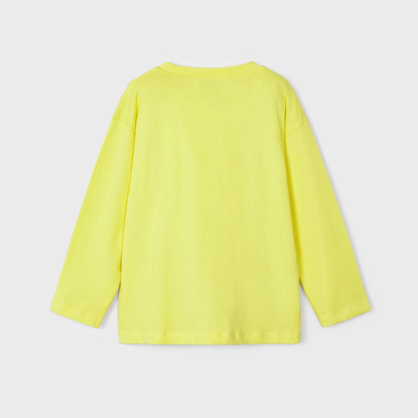 Playera amarilla de manga larga en algodón sostenible para mini niño
