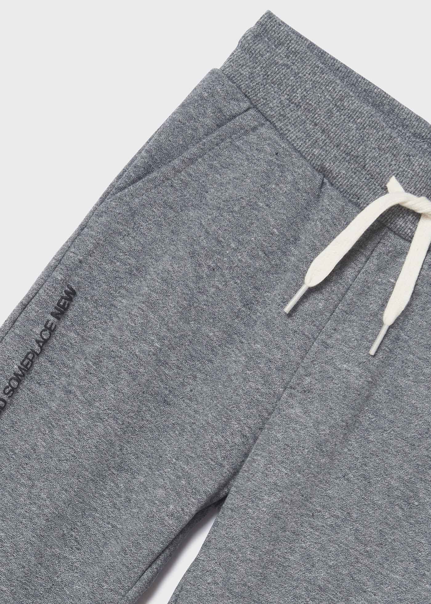 Pants largo deportivo gris con algodón para niño jr