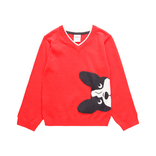 Suéter rojo estampado niño jr